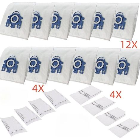 Sacchetti per aspirapolvere, 12 sacchetti per la polvere + 8 filtri per aspirapolvere Miele GN Hyclean 3D Efficiency (1/5)