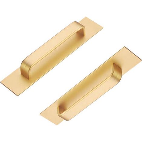 Juego de 2 tiradores autoadhesivos para muebles，Tirador de aluminio para puertas correderas，Tiradores para cajones de dormitorios，212 mm，Negro (1/5)