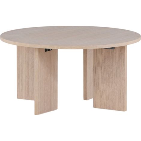 Table Basse Ronde Design "Askeron" 80cm Naturel (1/5)