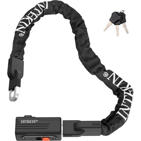80cm Antivol Chaîne 8mm – Cadenas Vélo avec Clé Chaîne de 80 cm Maillons en acier trempé de 8 mm Cylindre de sécurité vélo, moto, trottinette, en rue, parking ou abri (1/5)