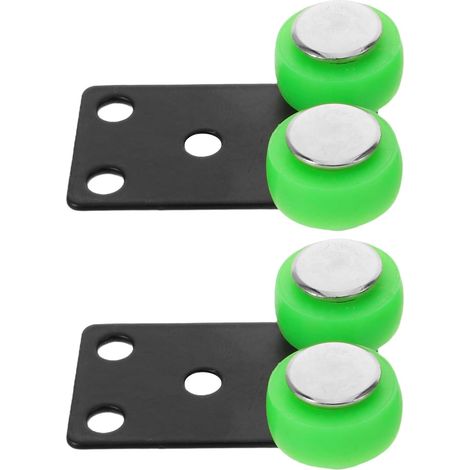 CCYKXARoulette pour Porte Coulissante de Placard en Métal Vert, 2pcs Fonctionnement Silencieux, Support Renforcé, pour Portes et Armoires L’espace (1/5)