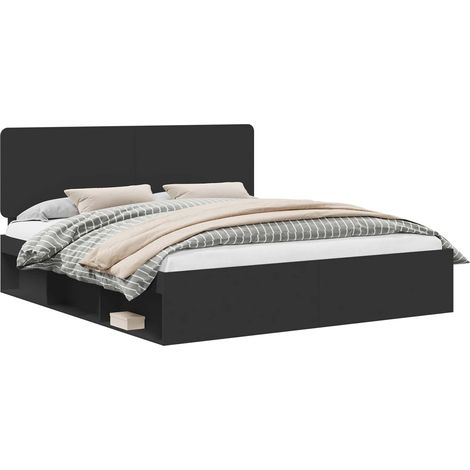 Maison Exclusive - Bettrahmen Schwarz 180 x 200 cm Massives Kiefe