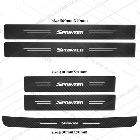 (5 pièces pour Sprinter) Convient aux modèles Viano, Vito et Sprinter, Classe V W639, W903 et W907. Bandes décoratives en fibre de carbone pour seuils de porte et coffre. Autocollants pour voiture. (1/4)