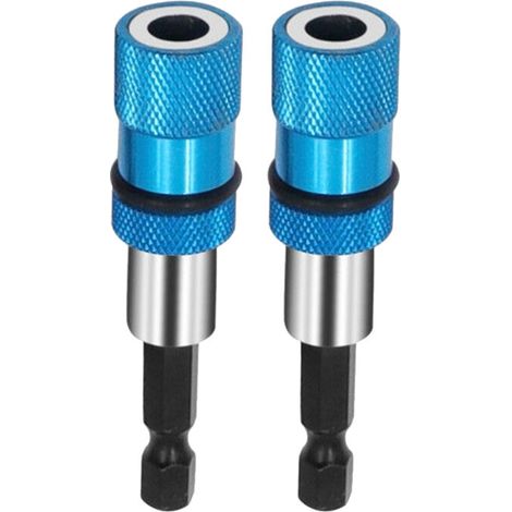 Lot de 2 porte-embouts de tournevis magnétiques à tige hexagonale 1/4" pour perceuse électrique, outil magnétique, rallonge réglable (1/5)