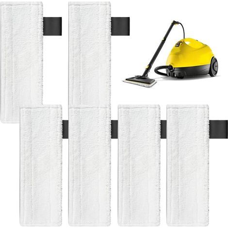 6PCS Bonnettes Microfibre pour Kärcher, Lingette Remplacement pour Karcher Vapeur, Chiffons Microfibre pour Karcher SC2 SC3 SC4 SC5, Kärcher Bonnettes pour Buse de Sol (1/5)