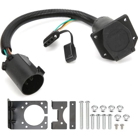Conector de remolque enchufable de 7 y 4 pines con soporte, tornillos y tuercas para vehículos con enchufe USCAR. (1/5)