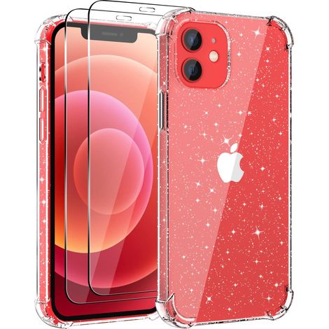 2X CUSTODIA IN VETRO PER IPHONE 12/12 PRO 6.1' TRASPARENTE (1/5)
