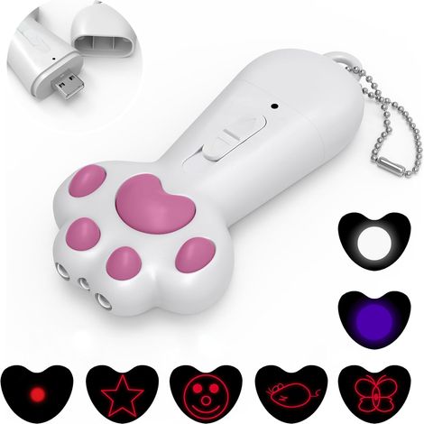 Jouet interactif pour chats et chiens d'intérieur, jouet pour chat rechargeable USB 7 en 1 à poursuivre et avec lequel jouer. (1/5)