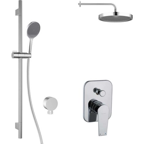 kielle Harmonia - Set doccia con miscelatore da incasso, per 2 utenze, con accessori e corpo EcoSpare, cromo 20623SP70 (1/5)