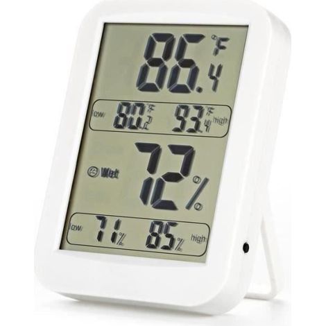 Thermo-hygromètre électronique, Thermomètre Hygromètre Intérieur sans fil, Écran LCD digital pour l’ affichage de température P12423 (1/4)