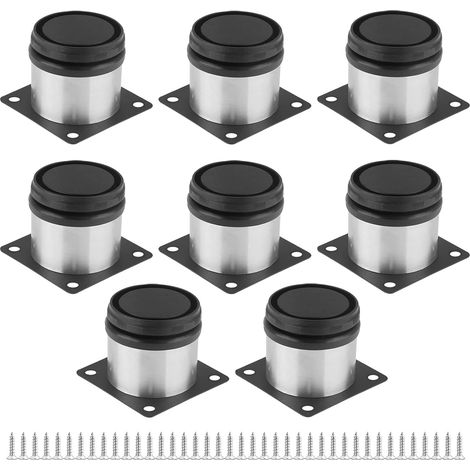 8 Pièces Pied de Meuble Réglables 5 cm, Pied Reglable pour Meuble, Ronds Métal Acier Inoxydable, Pieds Meuble Cuisine, Pieds de Meubles Armoires éTagèRes Table Acier Inoxydable, avec Vis (1/5)