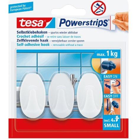 tesa Powerstrips Haken Small Oval,weiß (1/5)
