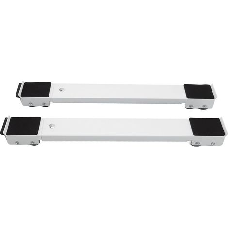 2 Ensembles de Roulettes Mobiles pour Meubles, Socle Surélevé avec Roues pour Réfrigérateur et Lave-linge Blanc (1/5)