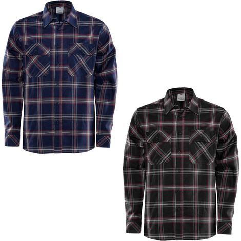 Fristads 7421 MSF Camisa de trabajo de franela - M - Blu