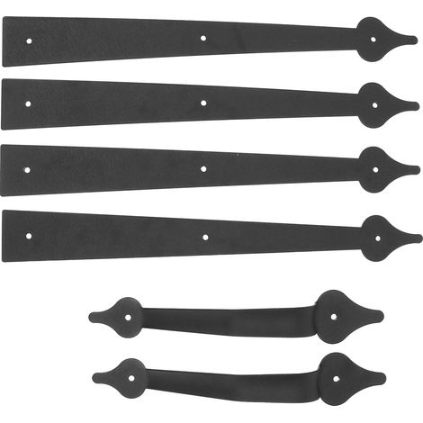Poignées de porte de garage en acier au carbone, poignées décoratives à charnières pour portes, abris de jardin, garages et armoires. (1/5)