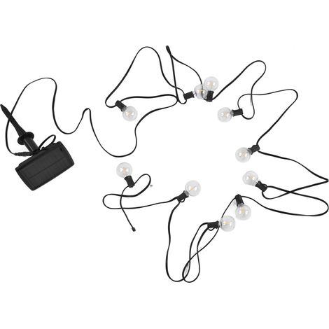 Guirlande lumineuse solaire G40 IP65 étanche pour extérieur, idéale pour les fêtes, le jardin, la cour ou la pelouse. (1/5)