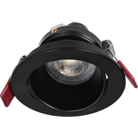 Support Spot GU10/MR16 Encastrable Rond Orientable Aluminium Noir - SILAMP (1/2)