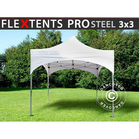 Pop up gazebo FleXtents PRO Steel "Arched" 3x3 m White (1/2)