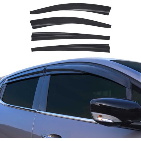 Déflecteurs De Vent Pluie d'air Compatible avec Dacia Sandero 2012-2020 Acrylique 4 Pcs Noir (1/5)