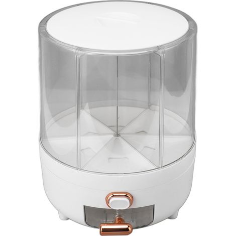 Distributeur de riz rotatif 360° grand format, récipient de stockage de grains avec doseur cylindrique. (1/5)