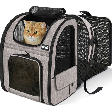 Sac à dos extensible pour animaux de compagnie - Cage de transport respirante et confortable pour chats et chiens