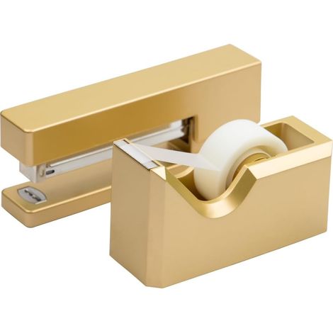 Ensembles De Bureau - 1 Agrafeuse Et 1 Distributeurs De Ruban - Or - 2/Paquet (1/5)