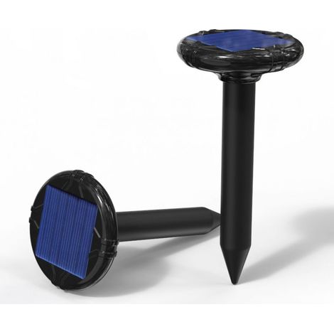 Lot de 2 répulsifs solaires LED anti-serpents, souris et rongeurs, anti-moustiques, pour jardin et cour.