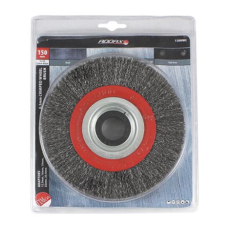 TIMCO Wheel Brush with Plastic Reducer Set Crimped Steel Wire - 150mm