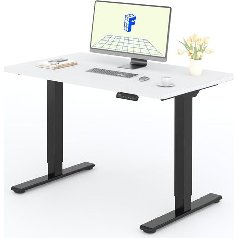 FlexiSpot Bureau Assis Debout Une Pièce 2 Mot 120×80. Noir+Blanc