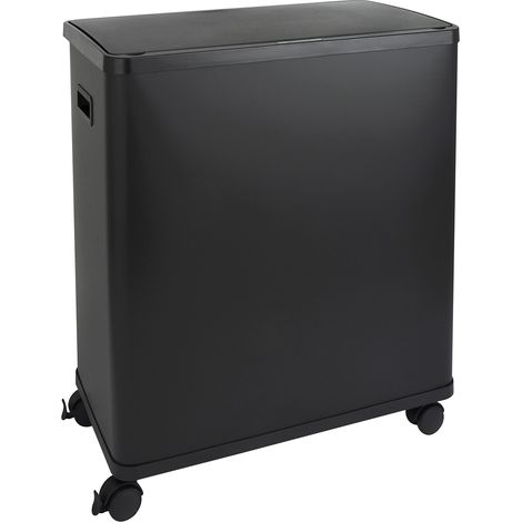 Svita – Poubelle à capteur double 60l – 2 compartiments amovibles – Acier avec revêtement en poudre – Roues verrouillables – Dimensions 57x34x68cm (1/5)