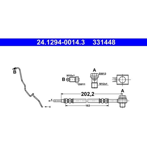 Flexible de frein ATE 24.1294-0014.3 AUDI 6R0 611 763 A 6R0 611 763 B