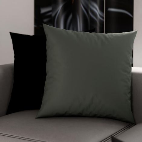 Lot de 2 Taies d'oreiller de Lit 30x30 cm, Housses de Coussin Unies Double Face Gris Foncé et Noir, Taie Oreiller 100% Microfibre, Fabriqué en Italie (1/3)