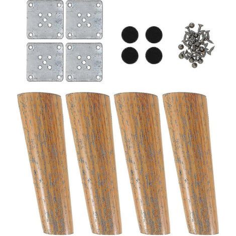 jeu de pieds de table style nordique, pieds de meubles en chêne massif, pieds de canapé et d'armoire (1/5)