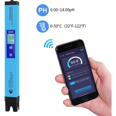 PH Temperature Tester Bluetooth APP Monitoring 2 in 1 Portable Water Test Meter for Fish Tank Aquaculture