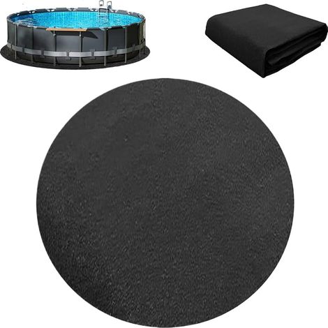 Tapis de sol rond pour piscine extérieure, 305 cm, pliable et absorbant l'eau. Compatible avec les piscines à structure autoportante et les piscines hors-sol. (1/5)