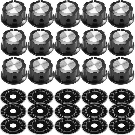 15 jeux de boutons de commande de potentiomètre A03 et de plaques graduées 0-100, boutons et plaques graduées en bakélite, ensemble de potentiomètres numériques (1/5)