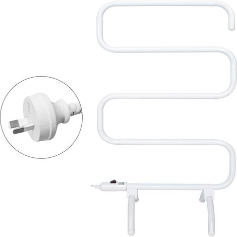 Sèche-serviettes électrique chauffant constant en forme de S, support mural au sol, 220V avec prise AU, température constante, séchage rapide (1/5)