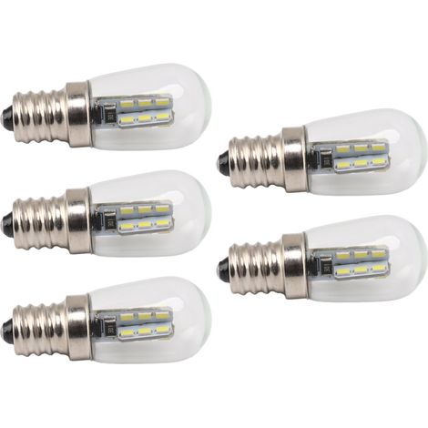 Packung mit 5 hochleistungsfähigen 120V E12 LED-Lampen für Kühlschränke, mit 24 weißen LEDs (1/5)