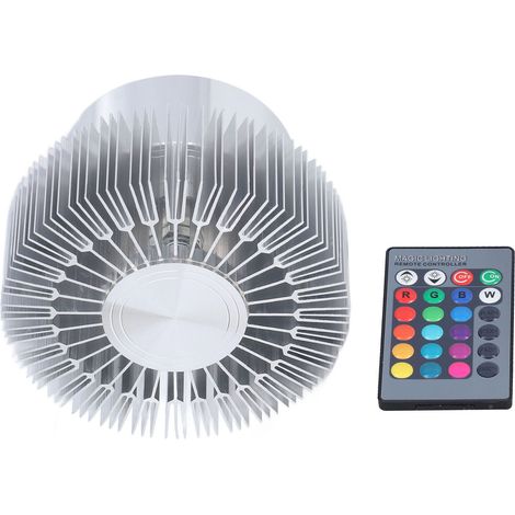 Applique murale LED 3W forme soleil, éclairage 360°, télécommande 24 touches, pour restaurant et café, 85-277V (1/5)