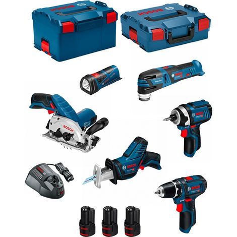 BOSCH Kit 12V BMK6-28AD3 (GSR 12V-15+GDR 12V-105+GKS 12V-26+GOP 12V-28+GSA 12V-14+GLI 12V-80+3 x 2,0 Ah+GAL1230CV ) (1/5)