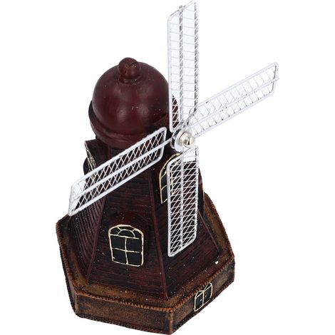 Moulin à vent décoratif fait main, détails soignés, ornement de moulin à vent pour salon, meuble TV, bureau, style 2 (1/5)