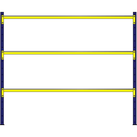 BRB Weitspannregal mit 3 Stahlblechebenen, Stecksystem, erweiterbar, BxTxH 2380x1205x2 mm, Tragkraft 1100 kg/Ebene