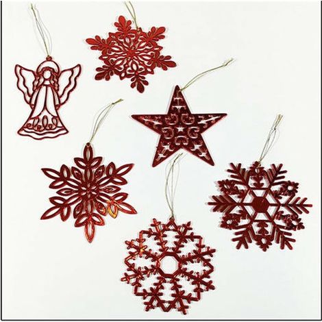 Addobbi natalizi per albero di natale decori in rosso decorazioni (1/5)