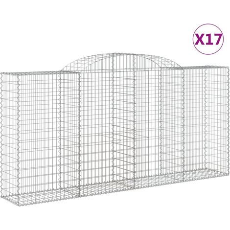 Maison Exclusive - Gabionen mit Hochbogen 17 Stk 300x50x140/160cm