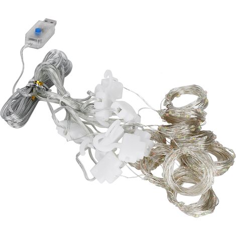 Guirlande lumineuse rideau en fil de cuivre USB 3x3 m avec télécommande pour décoration de Noël à la maison (1/5)