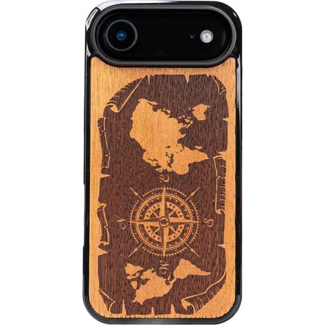 Custodia in legno Bewood per iPhone 17 Air, Rosa dei Venti, Merbau (1/5)