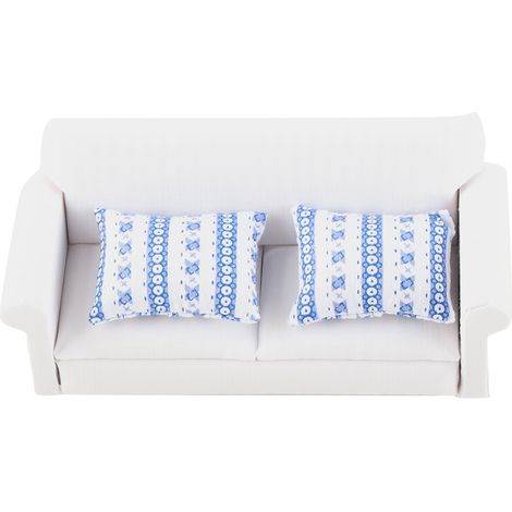 Ensemble de canapé miniature pour maison de poupée à l'échelle 1/12, accessoires de mobilier de salon (canapé 2 places avec coussin) (1/5)