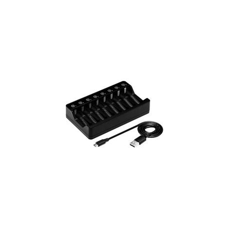 Rechargeable AA, Chargeur 8 Slots 1.5v,1.2v Nimh ni CD AA AAA Batterie Type - C (USB Charge Rapide, Slot séparé) (1/4)