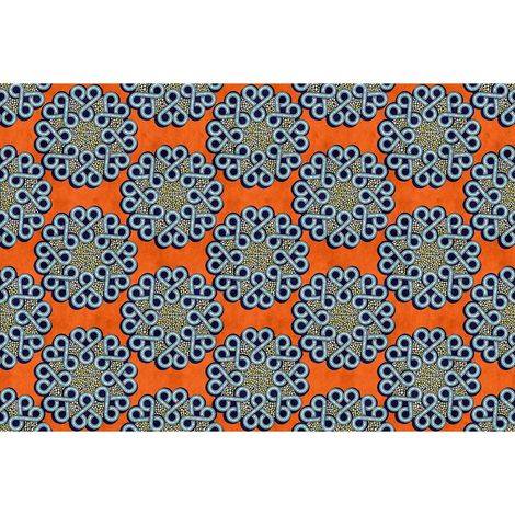Papier peint panoramique floral graphique Tapisserie panoramique orange avec motif ethnique Papier peint panoramique salon & couloir (1/2)