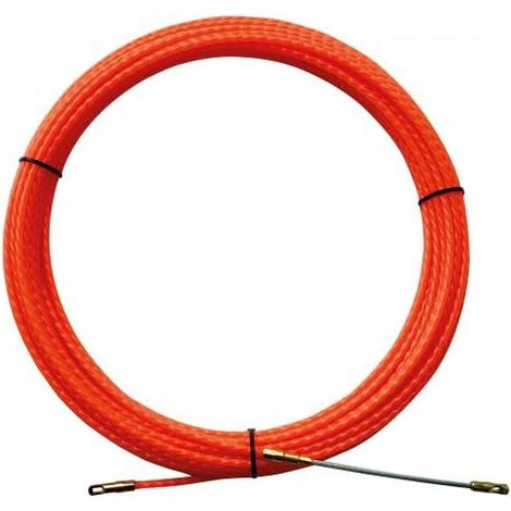 Guide passe-fil en polyester hélicoïdal 4,5 mm avec pointe interchangeable, idéal pour faciliter le passage des câbles dans les installations électriques.